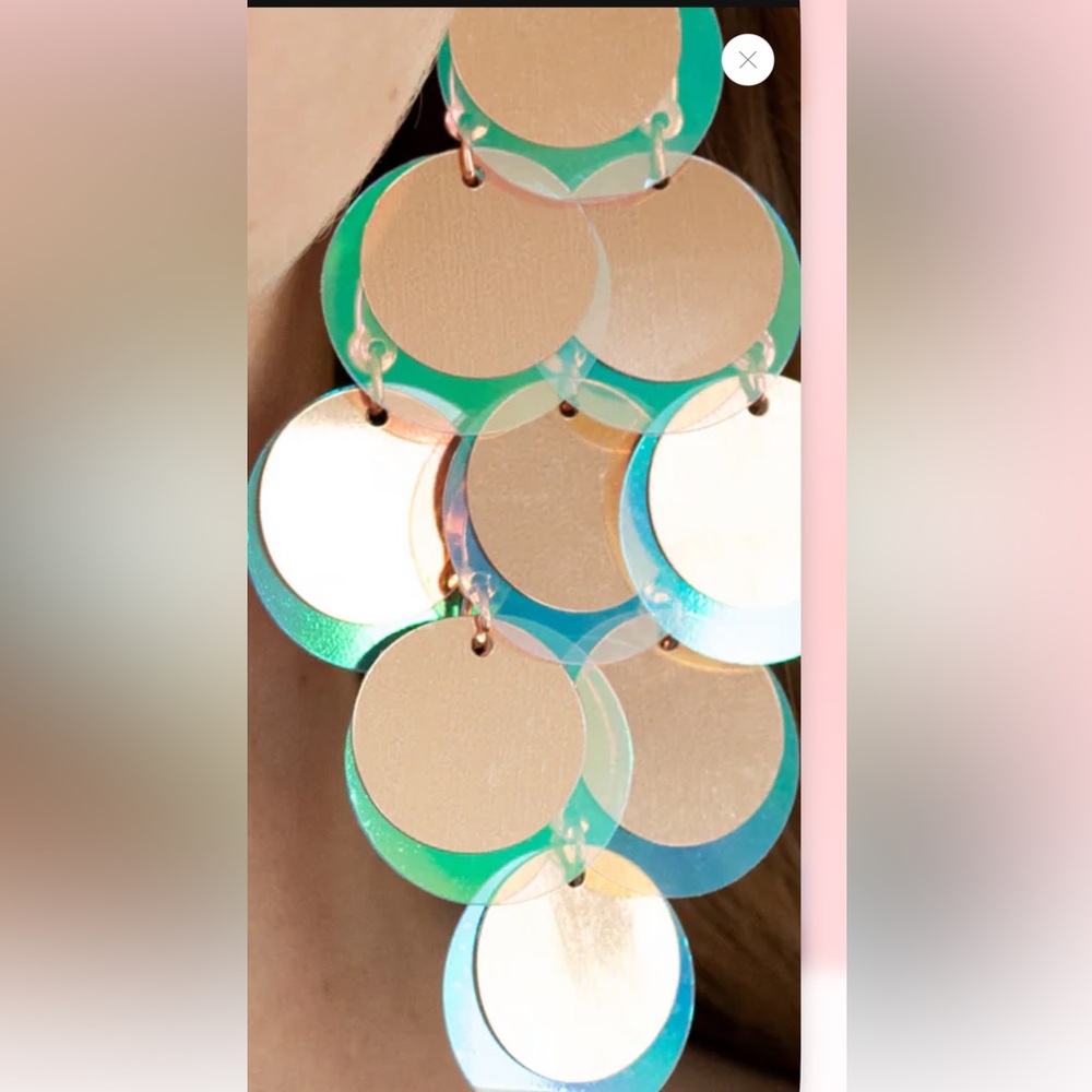 ⚪️🟢⚪️ “SEQUIN SEEKER” COPPER EARRINGS ~ PAPARAZZI❗️⚪️🟢⚪️ STUNNING❗️ - Picture 2 of 4